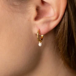 AURA PALE ROSE GOLDEN EARRING CHARM - Sisi Copenhagen