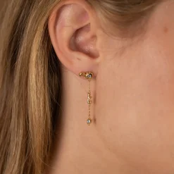 AURELIA BLUE TOPAZ GOLDEN EARRING