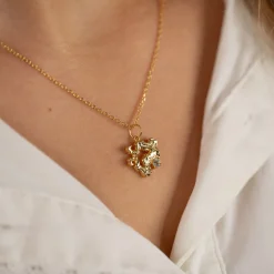 AURELIA BLUE TOPAZ GOLDEN PENDANT