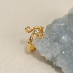 AURELIA BLUE TOPAZ GOLDEN RING