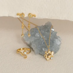 AURELIA BLUE TOPAZ GOLDEN EARRING