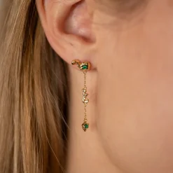 AURELIA GREEN AGATE GOLDEN EARRING