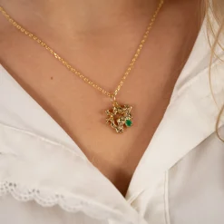 AURELIA GREEN AGATE GOLDEN PENDANT