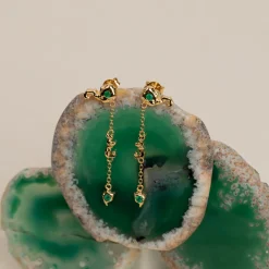 AURELIA GREEN AGATE GOLDEN EARRING