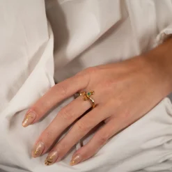 AURELIA GREEN AGATE GOLDEN RING
