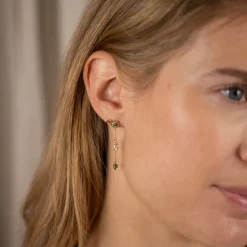 AURELIA GREEN AGATE GOLDEN EARRING