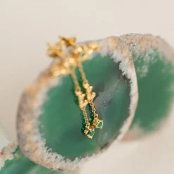 AURELIA GREEN AGATE GOLDEN EARRING