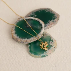 AURELIA GREEN AGATE GOLDEN PENDANT