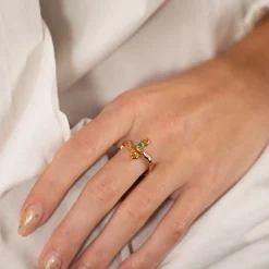 AURELIA GREEN AGATE GOLDEN RING