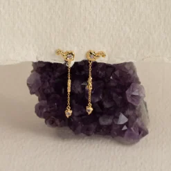 AURELIA PURPLE AMETHYST GOLDEN EARRING