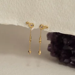 AURELIA PURPLE AMETHYST GOLDEN EARRING