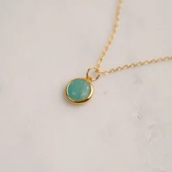 AVA AMAZONITE GOLDEN PENDANT - Sisi Copenhagen