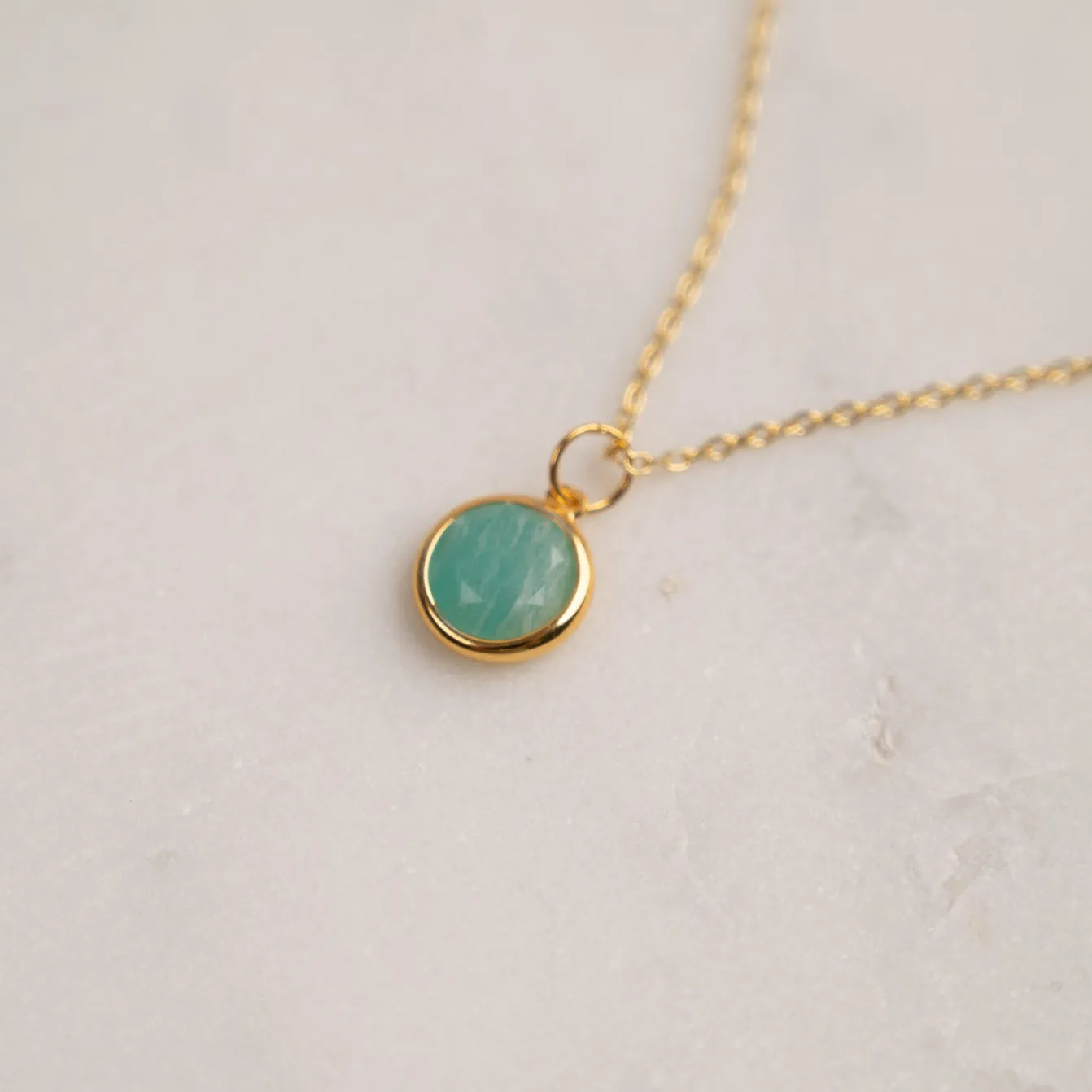 AVA AMAZONITE GOLDEN PENDANT - Sisi Copenhagen