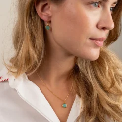 AVA AMAZONITE GOLDEN PENDANT - Sisi Copenhagen
