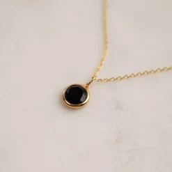 AVA BLACK ONYX GOLDEN PENDANT - Sisi Copenhagen