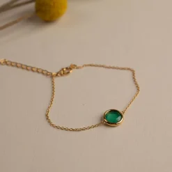 AVA GREEN AGATE GOLDEN BRACELET - Sisi Copenhagen