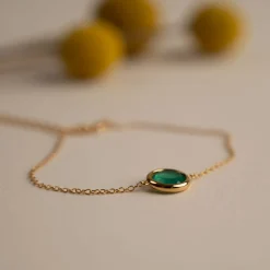 AVA GREEN AGATE GOLDEN BRACELET - Sisi Copenhagen