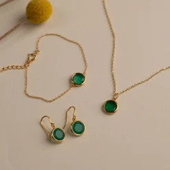 AVA GREEN AGATE GOLDEN BRACELET - Sisi Copenhagen