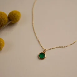 AVA GREEN AGATE GOLDEN 2P SET