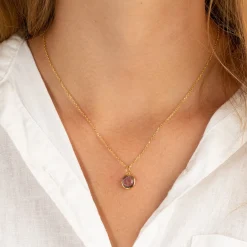 AVA PURPLE AMETHYST GOLDEN PENDANT - Sisi Copenhagen
