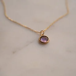 AVA PURPLE AMETHYST GOLDEN PENDANT - Sisi Copenhagen