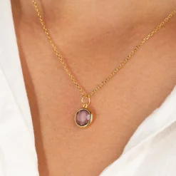 AVA PURPLE AMETHYST GOLDEN PENDANT - Sisi Copenhagen