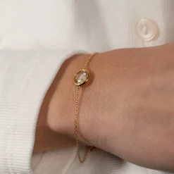 AVA WHITE TOPAZ GOLDEN BRACELET - Sisi Copenhagen