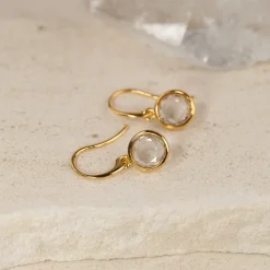 AVA WHITE TOPAZ GOLDEN EARRING - Sisi Copenhagen