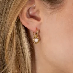 AVA WHITE TOPAZ GOLDEN EARRING - Sisi Copenhagen