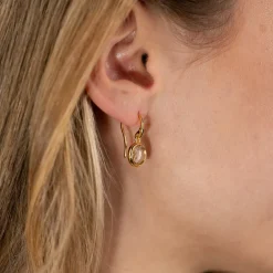 AVA WHITE TOPAZ GOLDEN EARRING - Sisi Copenhagen