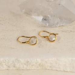 AVA WHITE TOPAZ GOLDEN EARRING - Sisi Copenhagen