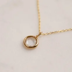AVA WHITE TOPAZ GOLDEN PENDANT - Sisi Copenhagen
