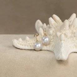 AVERY PEARL DIAMOND SOLID GOLD EARRING