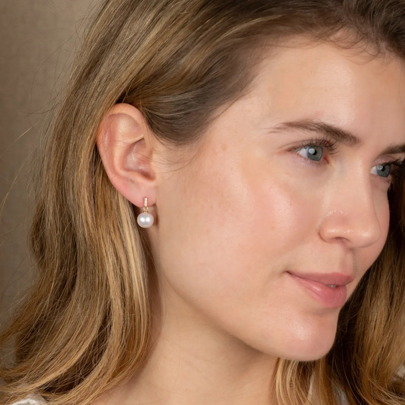 AVERY PEARL DIAMOND SOLID GOLD EARRING
