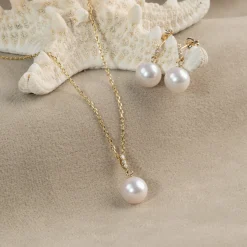 AVERY PEARL DIAMOND SOLID GOLD EARRING