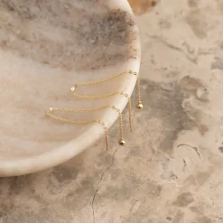 BEATRICE SOLID GOLD DROP EARRING