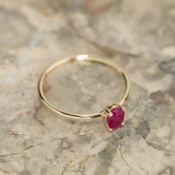BELLA RUBY SOLID GOLD RING