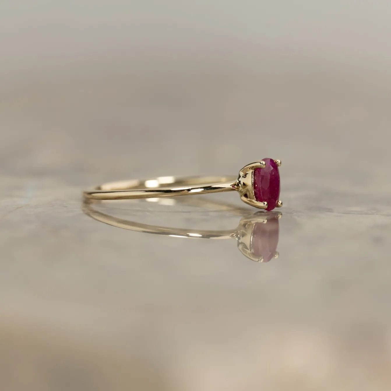 BELLA RUBY SOLID GOLD RING