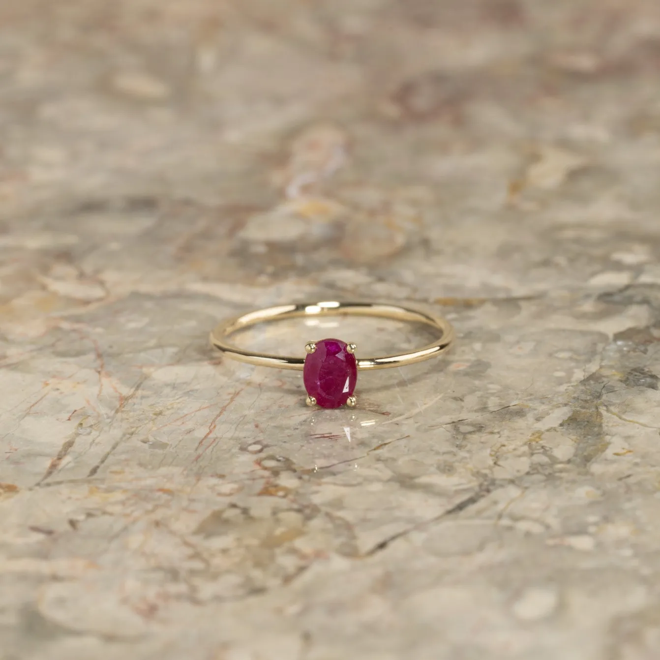 BELLA RUBY SOLID GOLD RING
