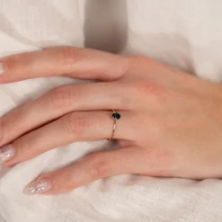 BELLA SAPPHIRE SOLID GOLD RING