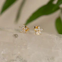 BELLIS CRYSTAL GOLDEN EARRING - Sisi Copenhagen