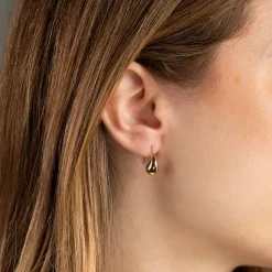 BERENICE SOLID GOLD HOOK EARRING
