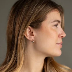 BERENICE SOLID GOLD HOOK EARRING