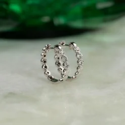 BEZEL DIAMOND CREOL EARRING - 0.2ct - WG
