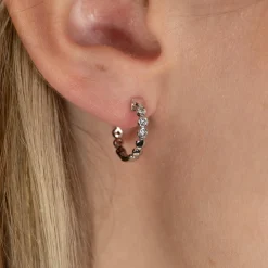 BEZEL DIAMOND CREOL EARRING - 0.2ct - WG