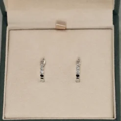 BEZEL DIAMOND CREOL EARRING - 0.2ct - WG