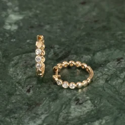 BEZEL DIAMOND CREOL EARRING - 0.2ct - YG
