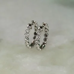 BEZEL DIAMOND CREOL EARRING - 0.2ct - WG