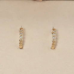 BEZEL DIAMOND CREOL EARRING - 0.2ct - YG