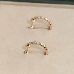 BEZEL DIAMOND CREOL EARRING - 0.2ct - YG